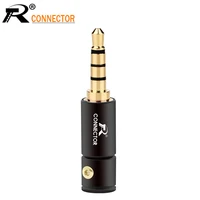 4pc gold plated jack 3 5 audio plug 4 pole earphone connector with aluminum tubescrew locks welding free packing