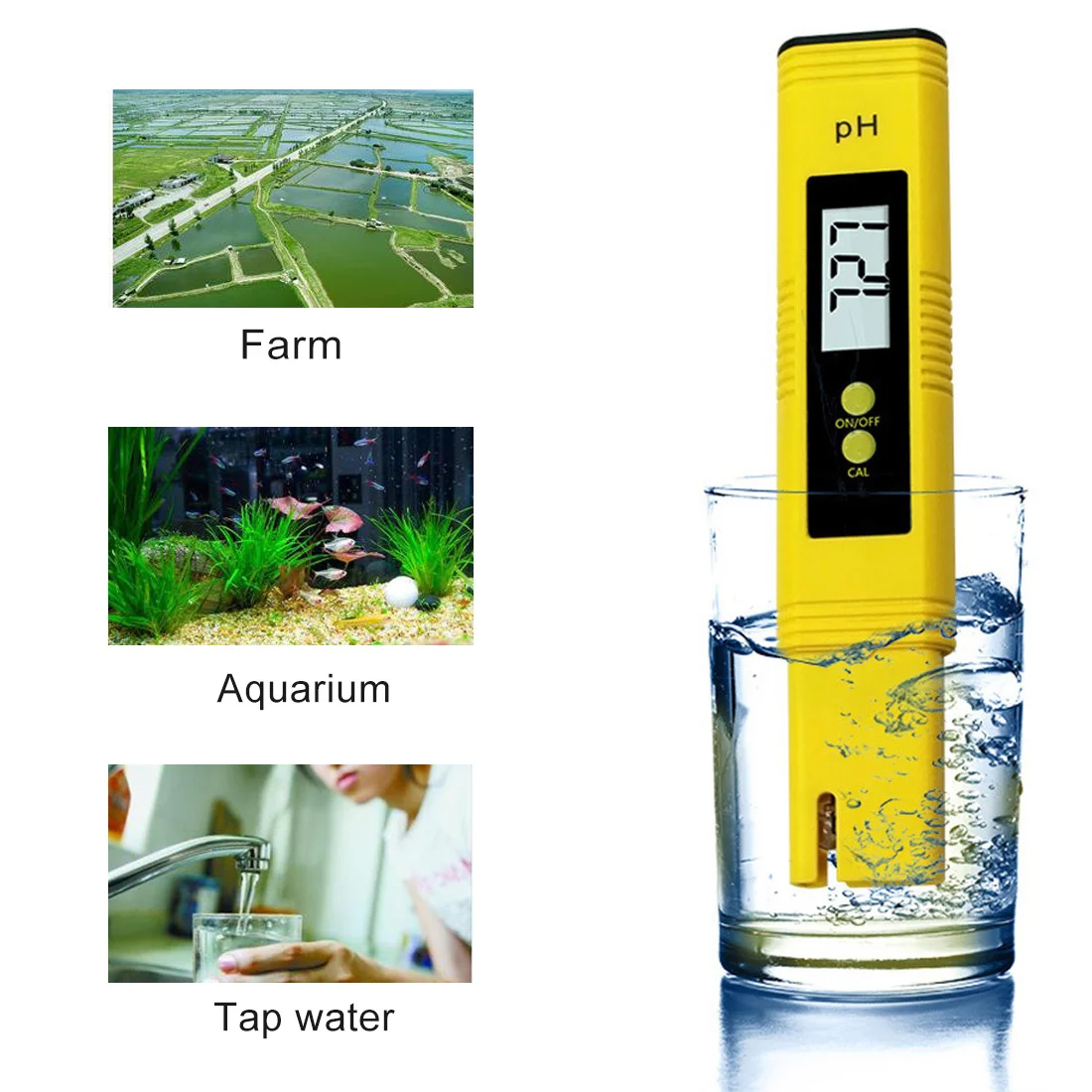 

PH /TDS/ EC Tester Pocket Pen Type Water PH Meter Digital Tester 0.0-14.0 PH /0-9990ppm for Aquarium Pool Water Laboratory