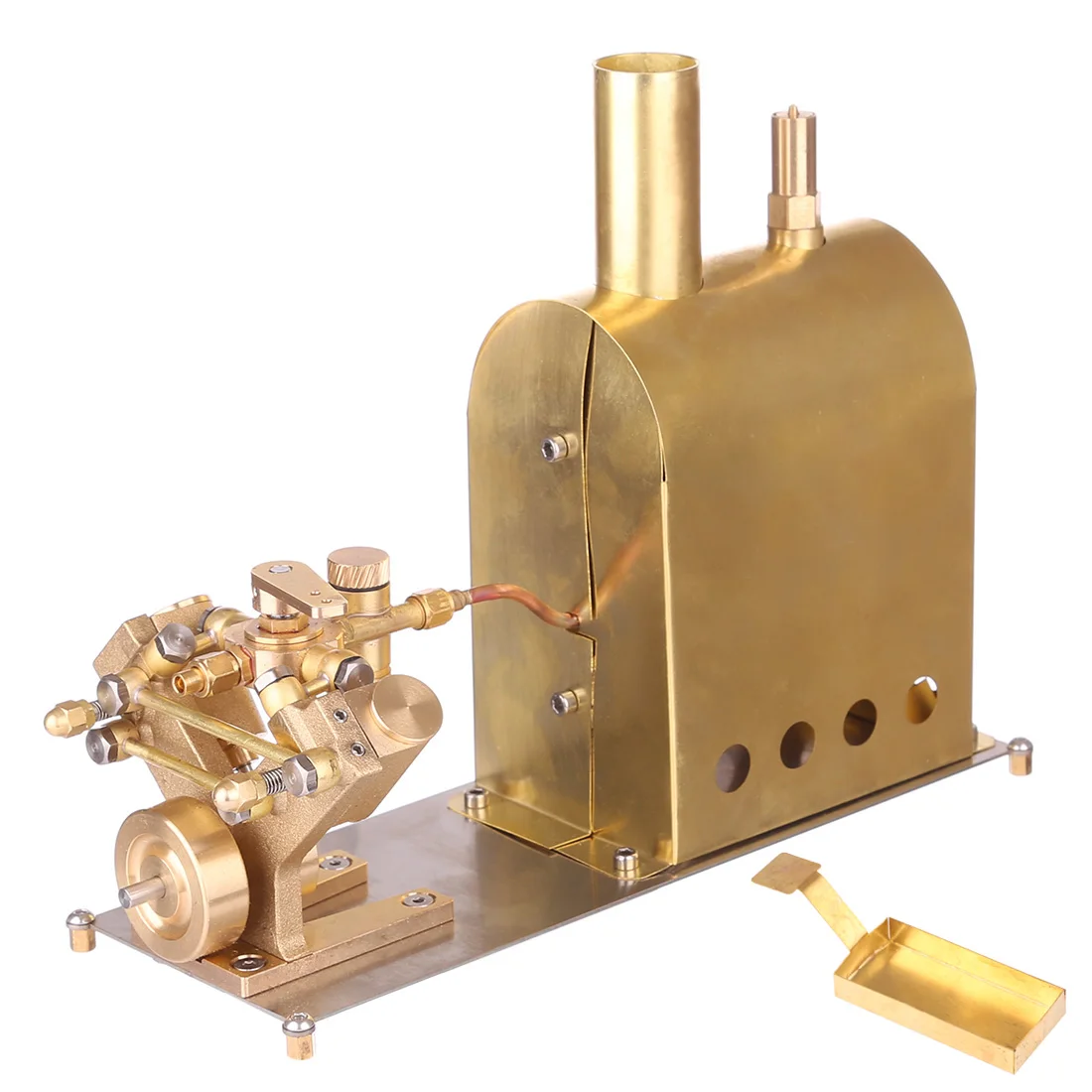 

Microcosm Mini Pure Copper with Twin Cylinder Marine Stirling Steam Engine Model Toy Creative Gift Set with Boiler - M2C