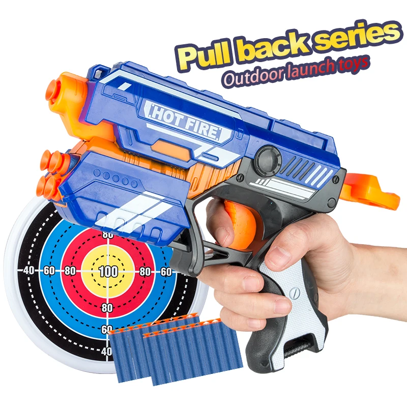 Новый ручной пистолет с мягкими пулями для Nerf игрушечный большим радиусом