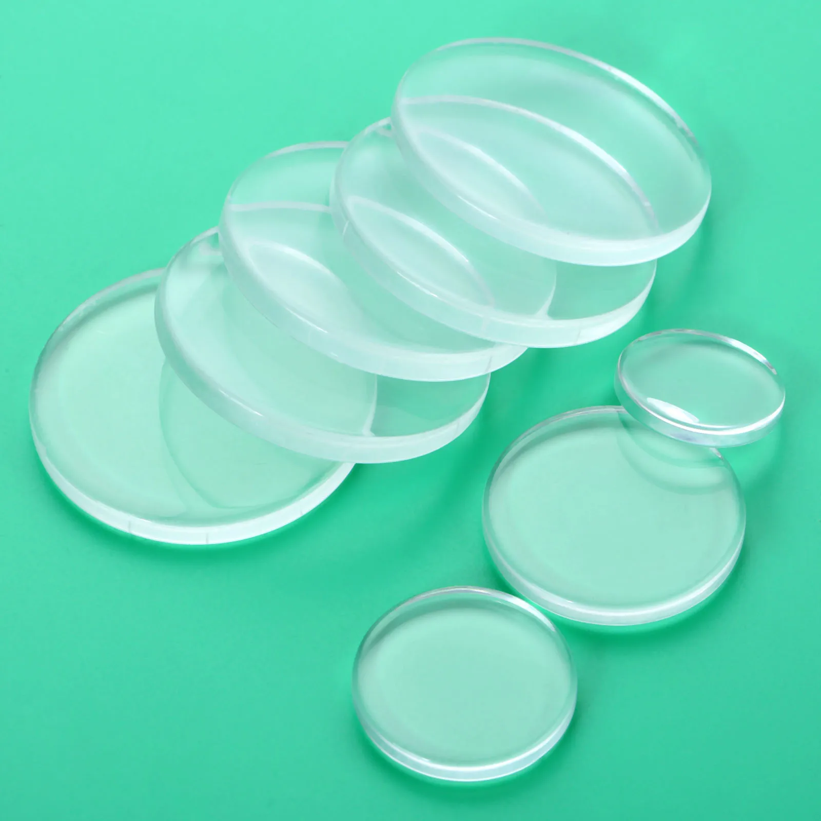 100/50/20/10/5pcs Transparent Glass Refrigerator Sticker Both Side Flat Round Clear Glass Cabochon Handmade Jewelry Accessories