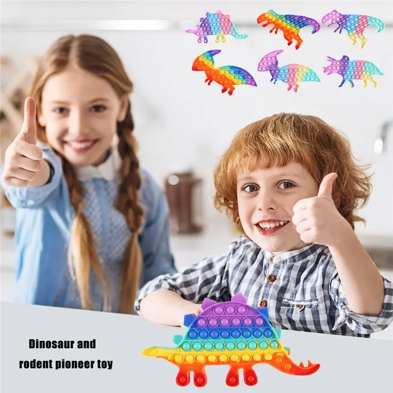 

2021 New Push System Bubble Strawberry Rainbow Color Fidget Toys Autism Special Needs Sensory Anti-stress Relief Toy Kids Toys