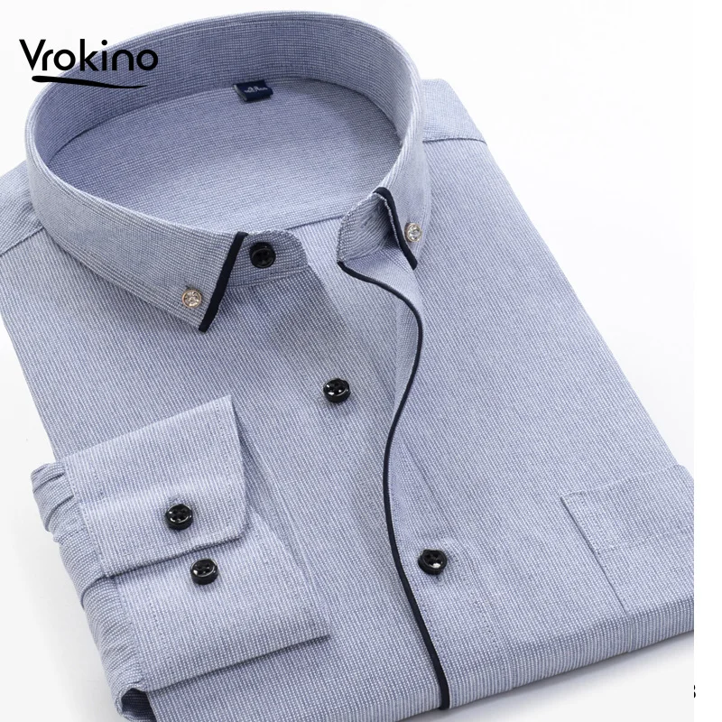 Рубашка мужская с длинным рукавом деловая Повседневная сорочка в полоску