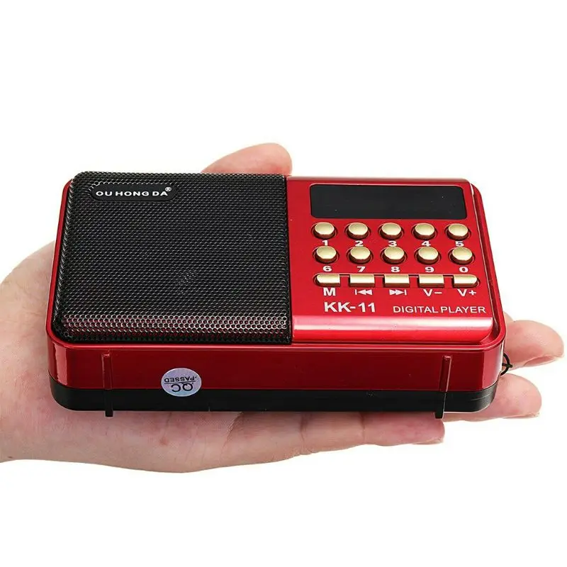 Портативное мини-радио K11 перезаряжаемое многофункциональное цифровое FM USB TF