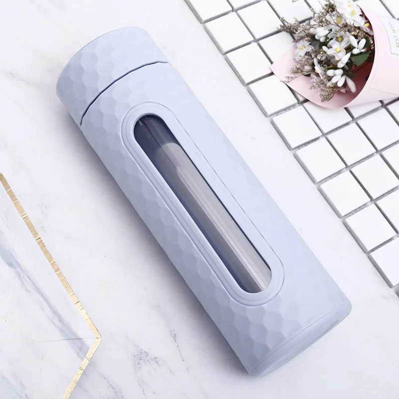 Стеклянная бутылка для воды термостойкая силиконовая рукав портативное стекло