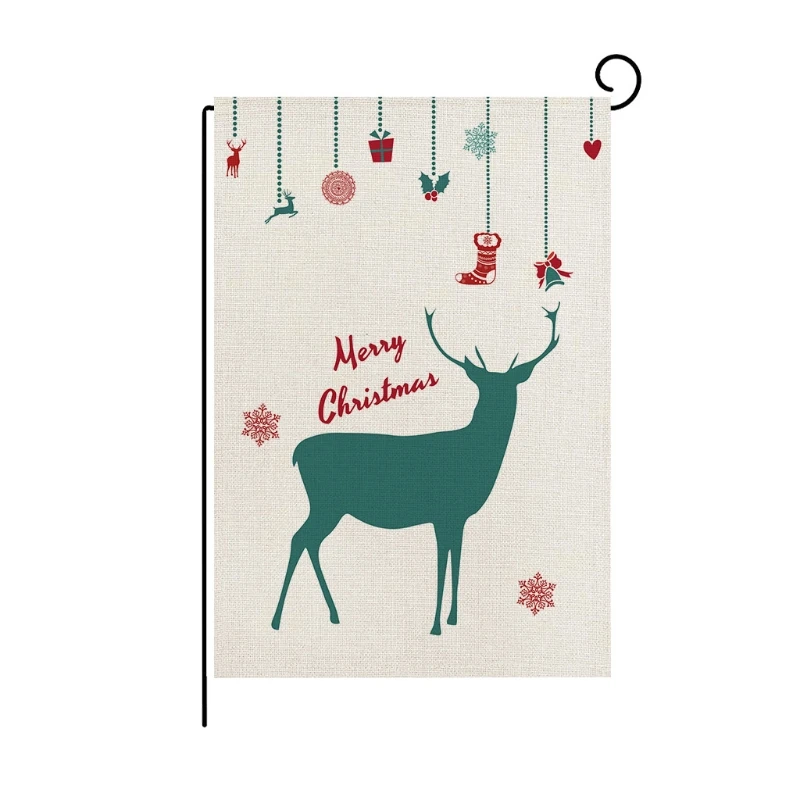 Счастливая фотография рождественские флаги лось двусторонний Печатный Открытый