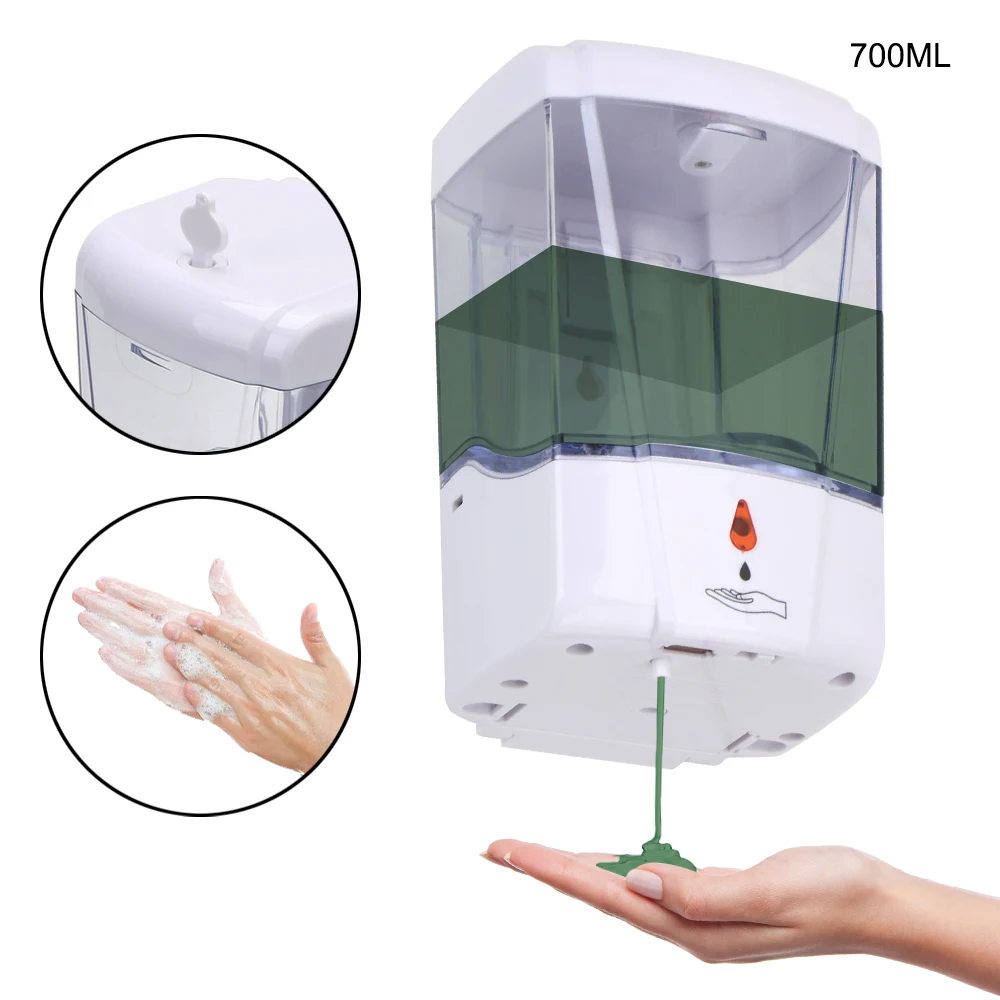 

NICEYARD Automatic IR Sensor Soap Dispenser Wall-Mount 700ml Touch-free Lotion Pump Touchless Liquid for Kitchen Bathroom