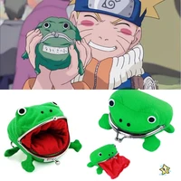 20pcs anime narutos frog coin purse keychain plush frog cute flannel wallet coin key card bag school prize toy gift wholesale