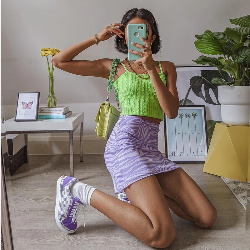 

Foridol Zebra Print Purple Bodycon Mini Skirt Women High Waist Sexy Club Party Short Ruched Skirt Summer Boho Bottoms