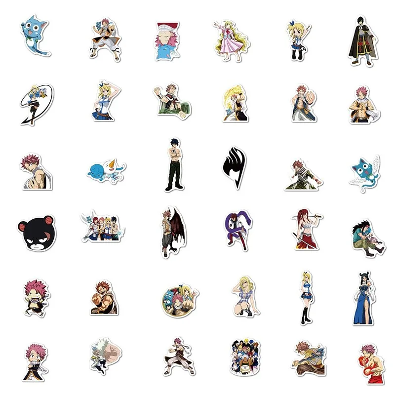 

10/50PCS Anime Fairy Tail Stickers Car Bike Travel Luggage Phone Guitar Laptop Fridge Waterproof Classic Toy Decal Stickers