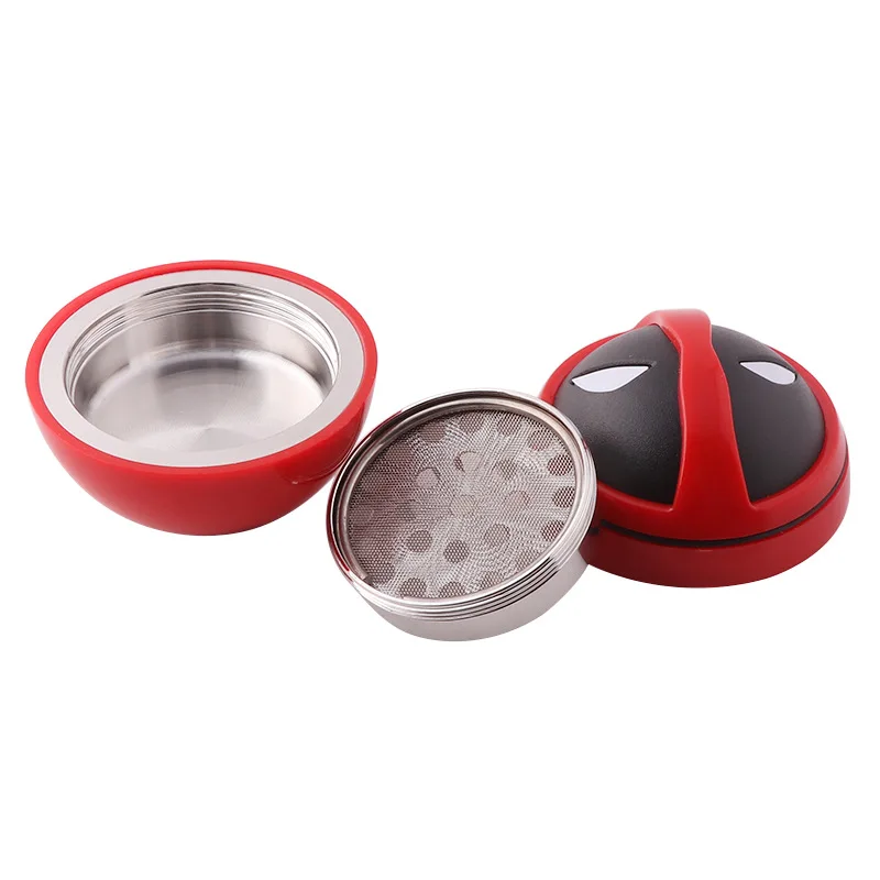 

lovely Cartoon Plastic Metal Stainless Steel Internal teeth 3 Layer Tobacco Cigar Grinder Leaf Design Herbal Herb Grinder