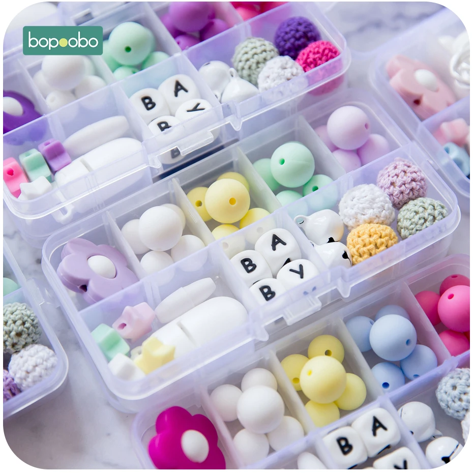 

Bopoobo цветочным принтом в стиле «сделай сам Животные силиконовые бусины комплект ювелирных изделий Еда Класс Силиконовые Прорезыватели для ...