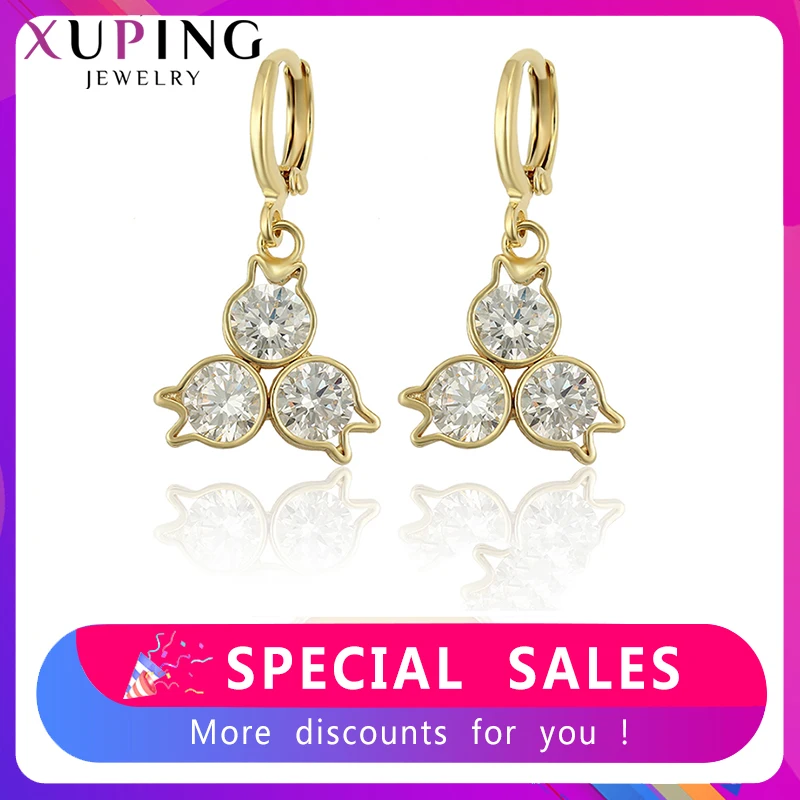 Xuping ювелирные изделия Модные элегантные женские серьги светильник-золотого