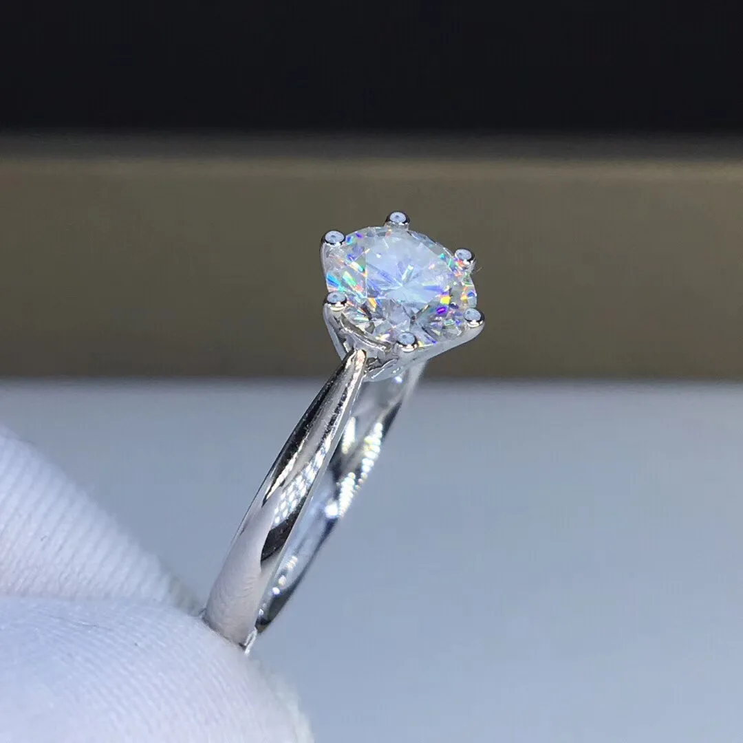 Аладдин, 18 карат, белое золото, 1ct, Mossinate Halo, бриллиантовое обручальное кольцо, обручальное кольцо, юбилейное кольцо с алмазным мостом