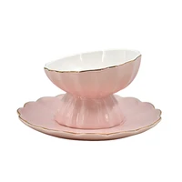 non slip ceramic cat bowl feeder raised stand cute princess cervical protect food water cat bowl ceramic small dog pet supply