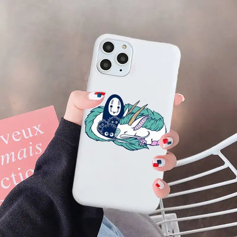 

Spirited Away Cartoon Studio Ghibli Phone Case Candy Color for iPhone 6 7 8 11 12 s mini pro X XS XR MAX Plus