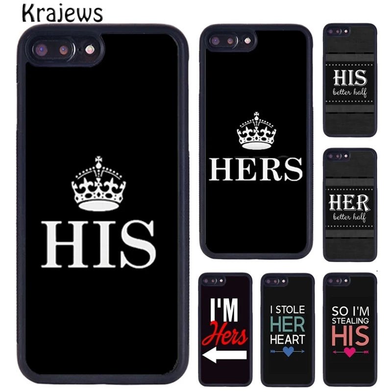 Мягкий резиновый чехол для телефона с надписью his Her best friends iPhone X XR XS 11 12 Pro MAX 5 6 7 8 Plus