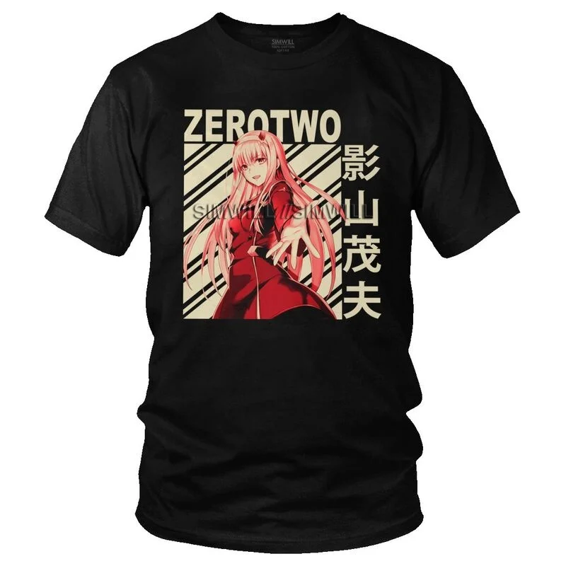 

Винтажные Darling в Franxx Футболка Мужская хлопковая футболка с принтом, футболка Топы с графическим принтом футболки с короткими рукавами милые...