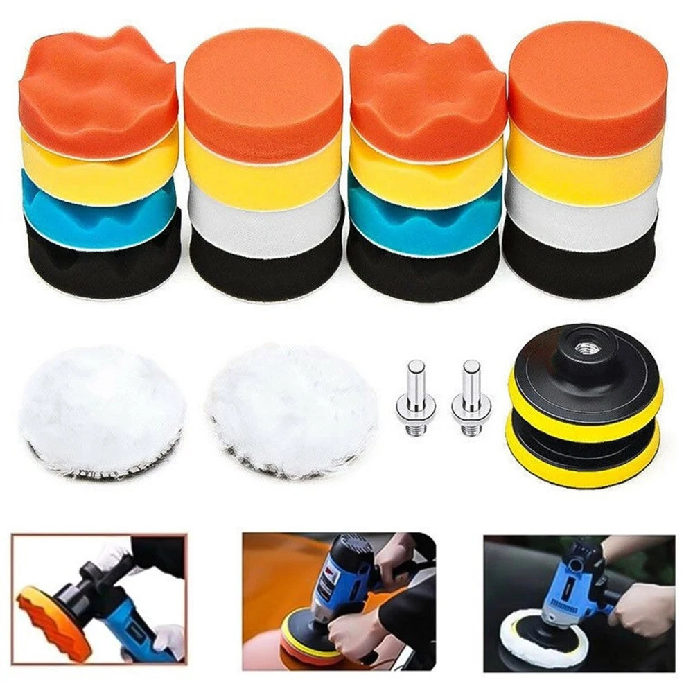 11pcs auto pad drilling polishing sponge kit waxing set 3&quot/80mm Waxed foam seal set|Губки для ваксы| |