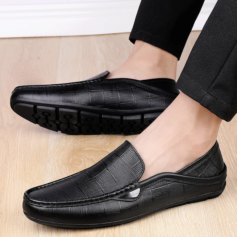 Мокасины мужские из натуральной кожи роскошные деловые официальная