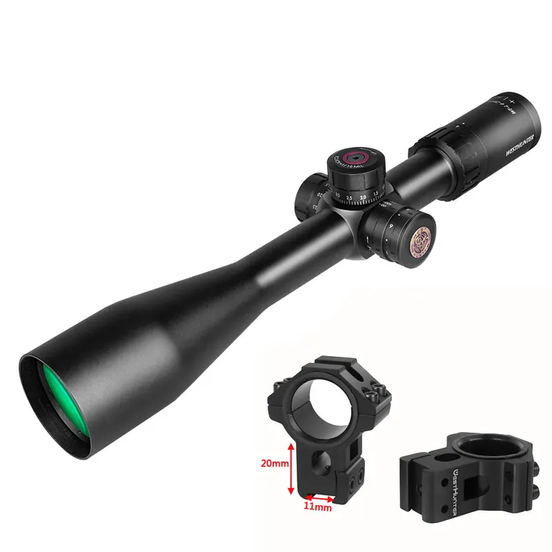 With high 11mm mount Ударопрочный военный прицел WESTHUNTER WT-L 4-20X50 Воздушный пистолет Оптика прицел Охотничий Тактический - Цвет: With high 11mm mount