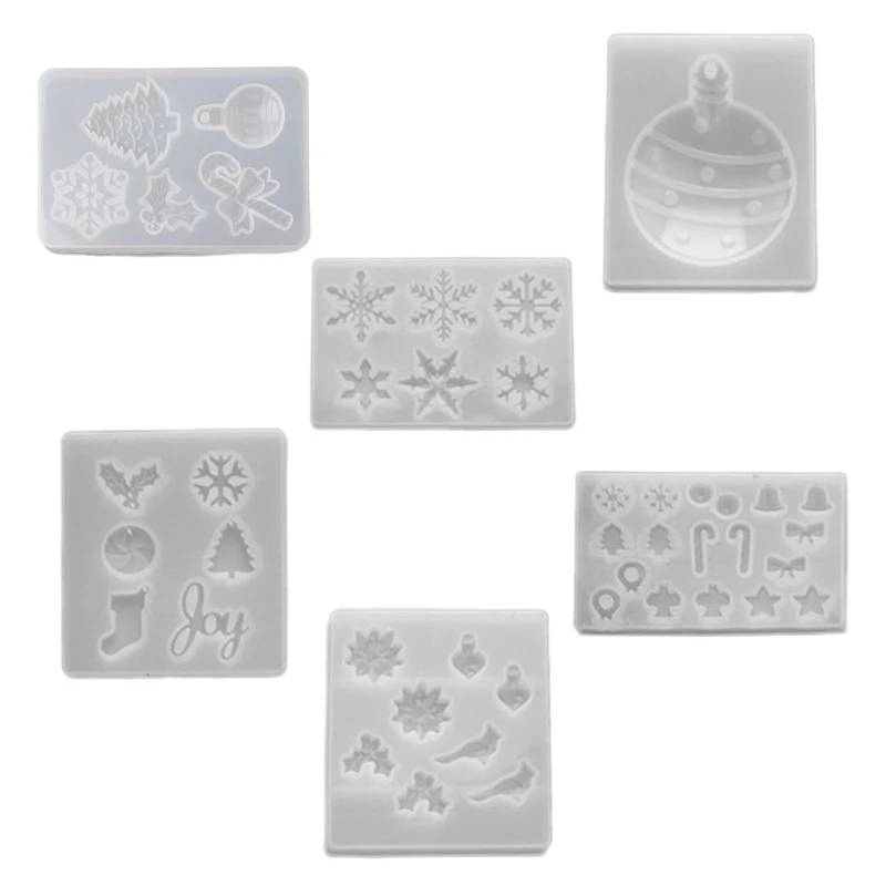 

Resin Crystal Epoxy Mold Snowflake Cane Letter Socks Tags Casting Silicone Mould DIY Crafts Pendant Jewelry Making Tools
