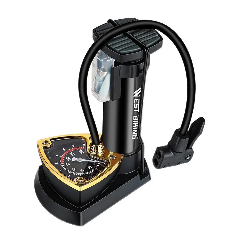 Дорожный Bike140PSI ножной насос высокого давления велосипедный с барометром