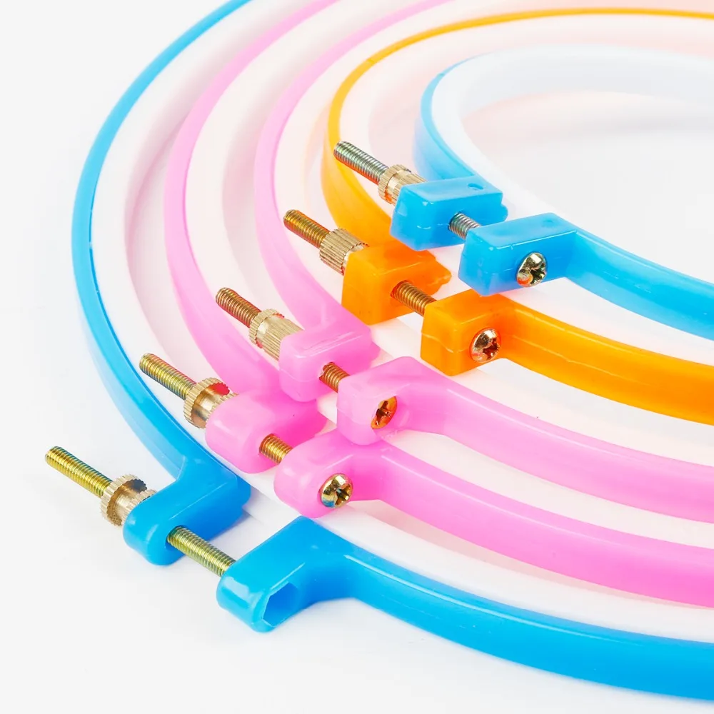 1 шт. 11 см рамка для вышивки крестиком Сделай Сам Рукоделие пластиковые круглые