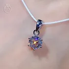 Настоящее серебро S925, цвет D VVS, кулон из муассанита, ожерелье 0,5-3CTW, классический ретро стиль, бриллиантовый кулон для женщин, свадьба