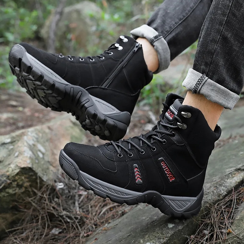 Men's Winter Hiking Shoes Big Size 47 Trekking Desert High Boots Sports Outdoor Combat Army Boots Men Non-slip Climbing Shoes