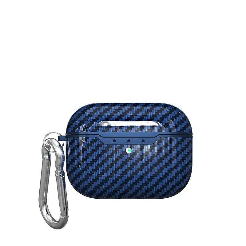 blue Мягкий ТПУ/углеродное волокно Дизайн чехол для Apple Airpods Pro Наушники для Airpods Pro Чехол беспроводной Bluetooth чехол Fundas - Цвет: blue