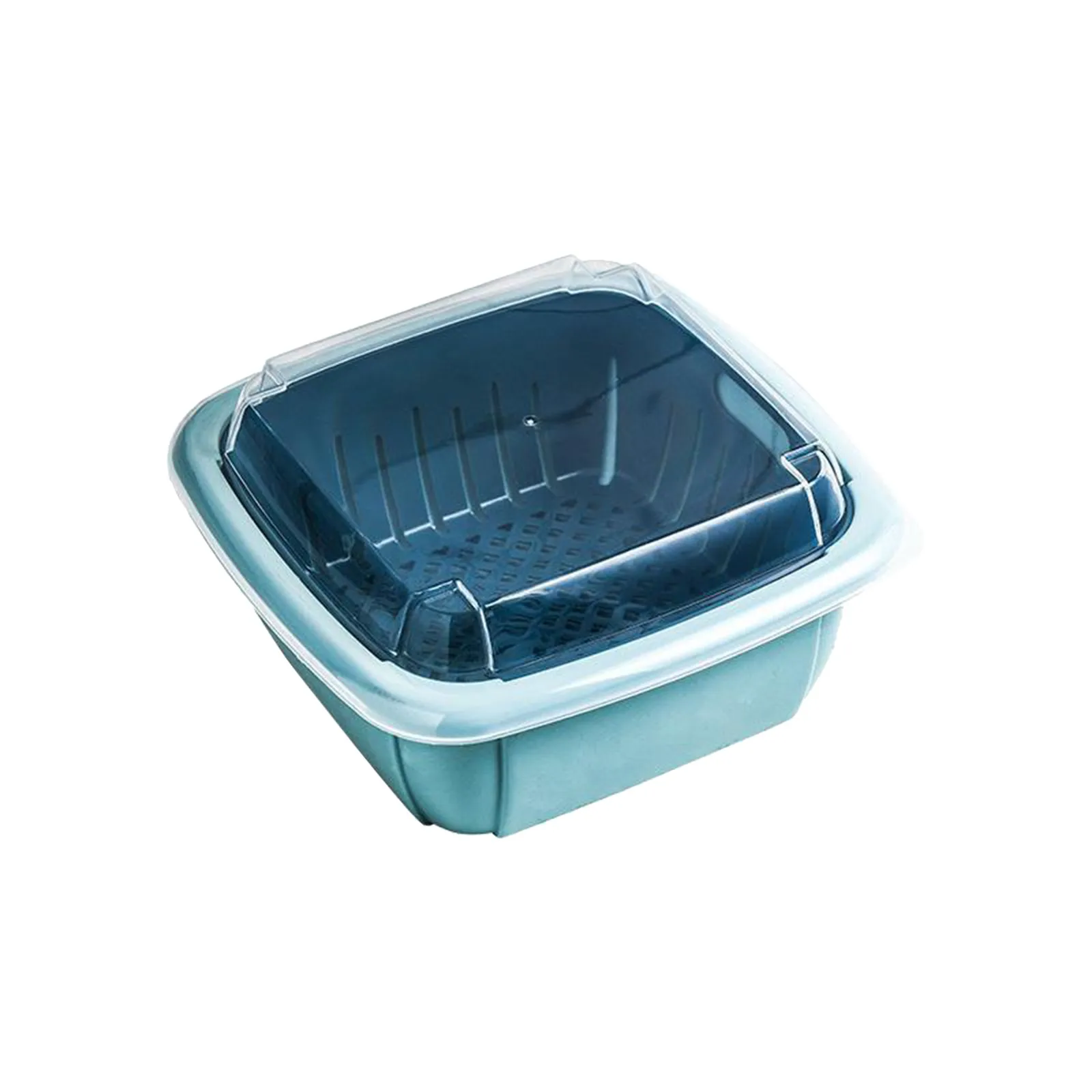 

Double-layer Drain Basket With Lid Household Colander Kitchen Vegetable Fruit Refrigerator Storage Crisper Bowl Washing Strainer