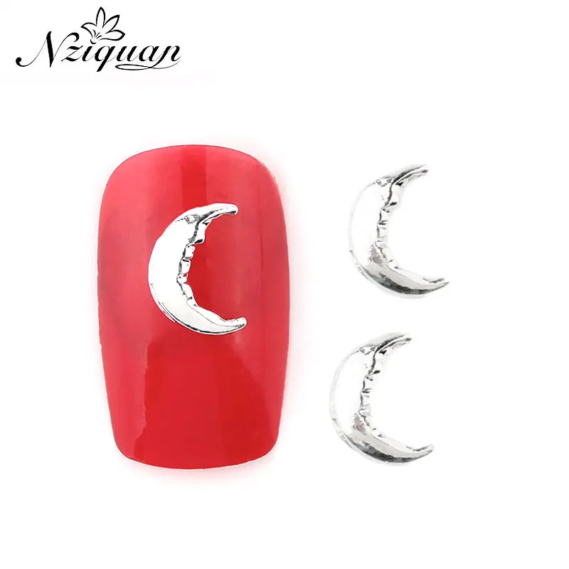 

Favorite silver gold foil moon5*9mmNZIQUAN 20pcs/box charm metal nail art decoration DIY3D accessories nail sticker