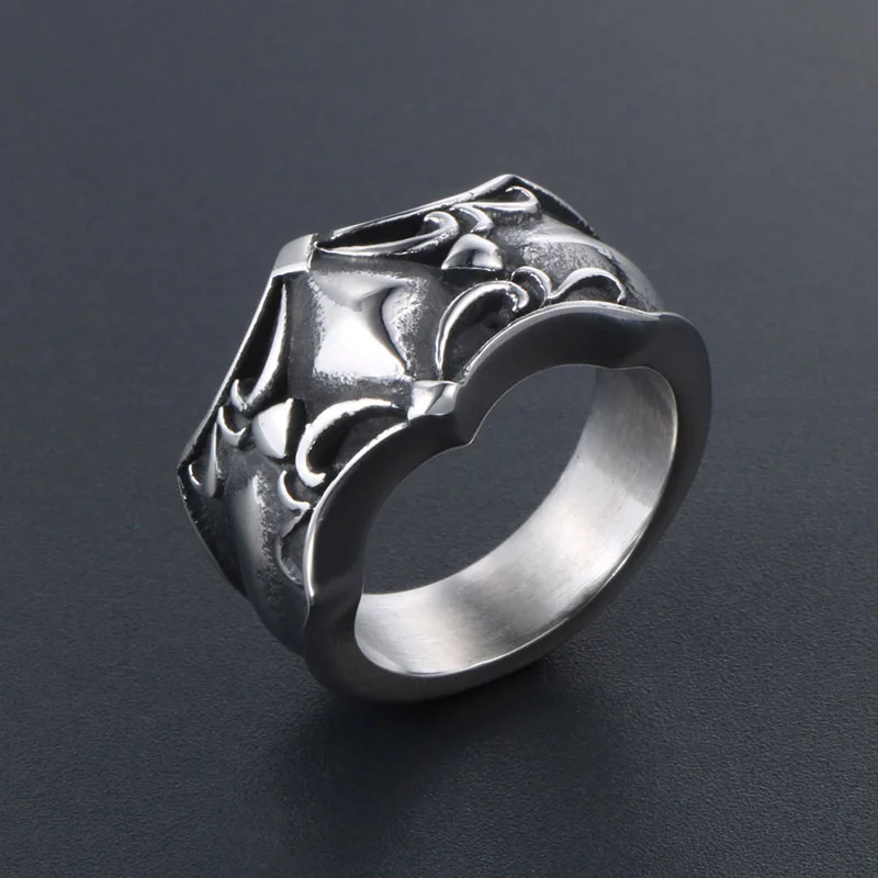 Эксклюзивное украшение Hemiston Трендовое ретро-кольцо властное титановое стальное