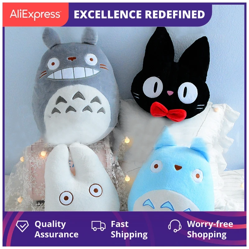 

Cute Totoro Plush Pillow Stuffed Kiki Totoro Toy Japanese Anime Figure Soft Doll Home Soft Decor Throw Pillow Cushion