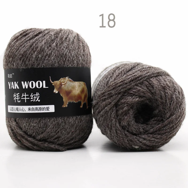 18 15pcs 15 шт. х 100 г шерстяная пряжа для ручного вязания свитера шерсть яка кроше пряжа игла 4,5 мм 3 слойная тонкая окрашенная - Цвет: 18 15pcs