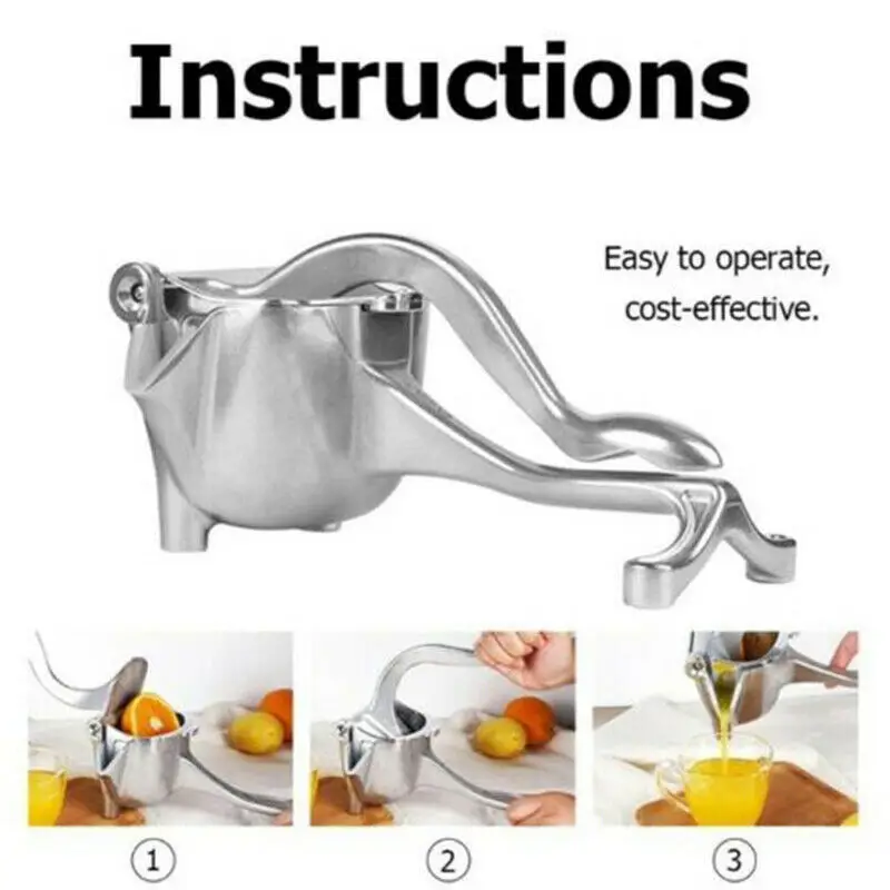 

Portable Lemon Orange Manual Fruit Juicer Aluminum Alloy Kitchen Accessories Tools Citrus 100% Raw Hand Pressed Juice Maker
