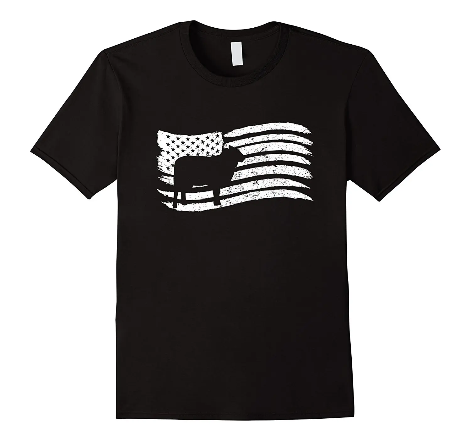 

American Flag T-Shirts with Sheep Vintage Look T Shirt Men Funny Tee Shirts Short Sleeve 2018 Fashion Short Basic Tops