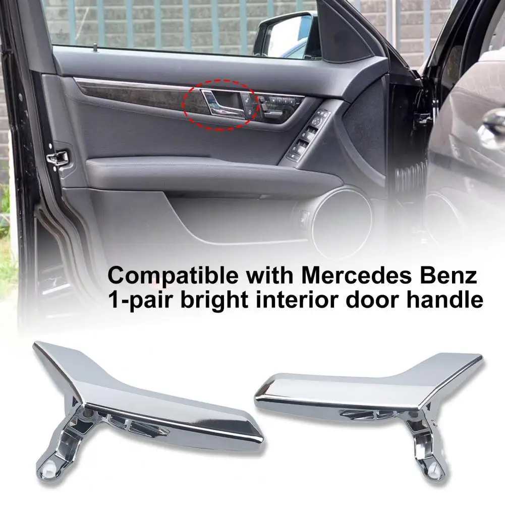 

ABS 2Pcs/Set Mini Glossy Left Right Side Interior Door Handle 2047201763 2047202663 Glossy Pull Handle Reliable