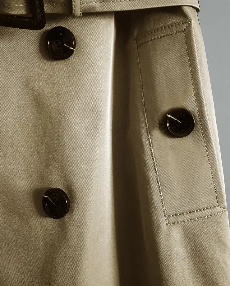 

Khaki black mens trench coats man long coat spring autumn men clothes slim fit overcoat long sleeve 2020 new designer