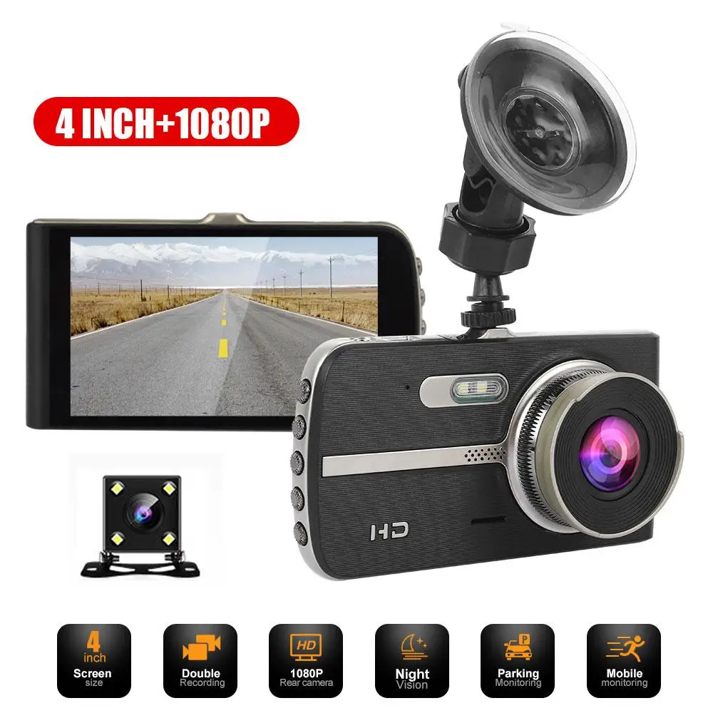 

Durable Driving Recorder Dual Lens Loop Recording 4Inch 1080P HD Universal Dash Cam Car Camera Portable
