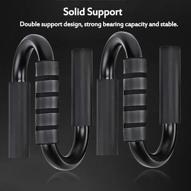

1 Pair S-shaped carbon steel Push-Ups Stands Home Arm Abdominal Muscle Training Fitness Equipment Body Building Exercise Tools