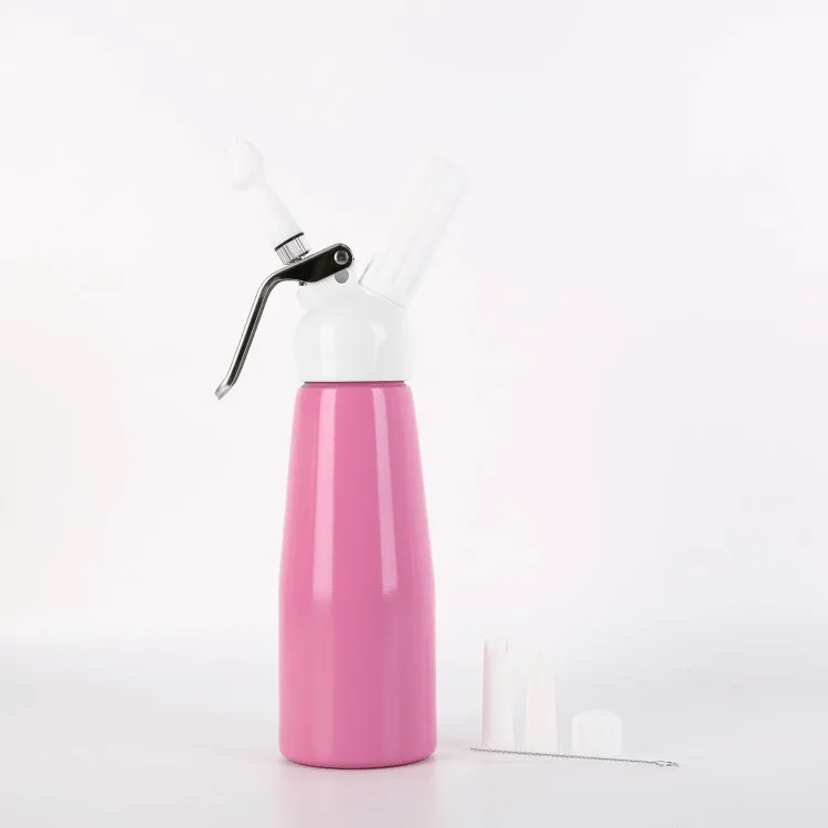 Pistola dispensadora de crema batida con boquillas, herramienta de decoraci&oacute;n profesional de aleaci&oacute;n de aluminio, 250/500ml-4