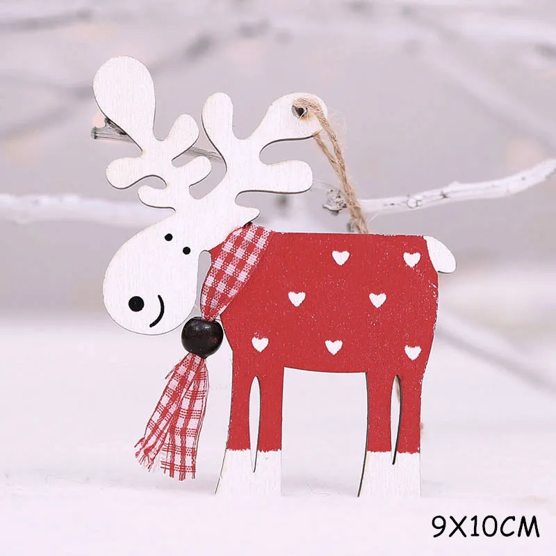 Red Новинка, новогоднее, новейшее, натуральное, рождественское, деревянная подвеска, Рождественская елка, дерево, ремесло, Noel Deco, Рождественское украшение для дома, Navidad, подарок - Цвет: Red
