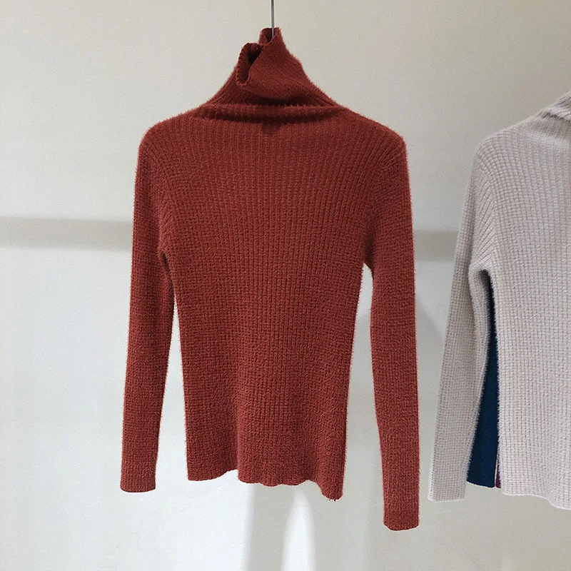 

Fdfklak Autumn Winter New Women Knitted Turtleneck Sweater Soft Jumper Fashion Slim Femme Elasticity Pullovers Sweater