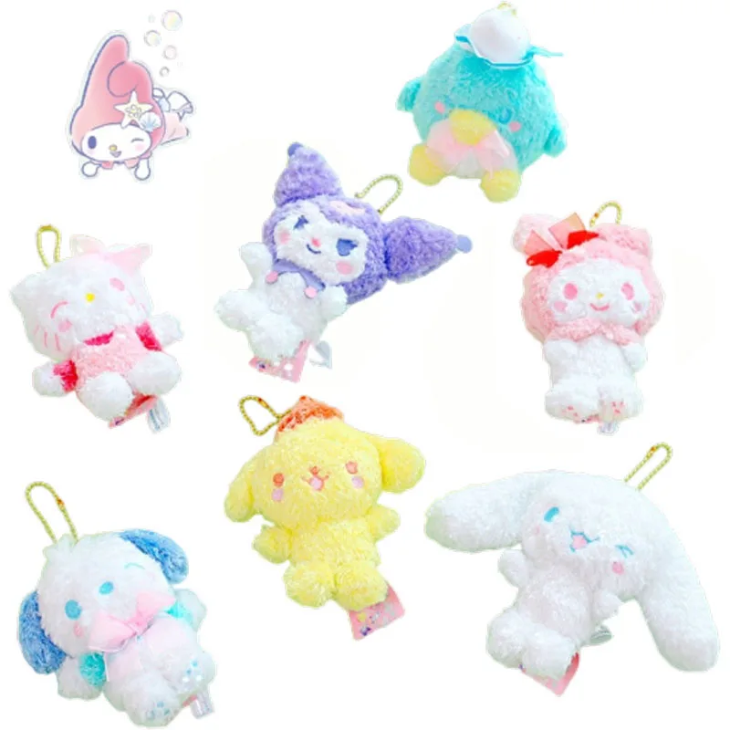 10 см Kuromi Kitty Mymelody помпон пурин Коричный японский Ins вешалка Zachte Pluche Gevulde мультяшный