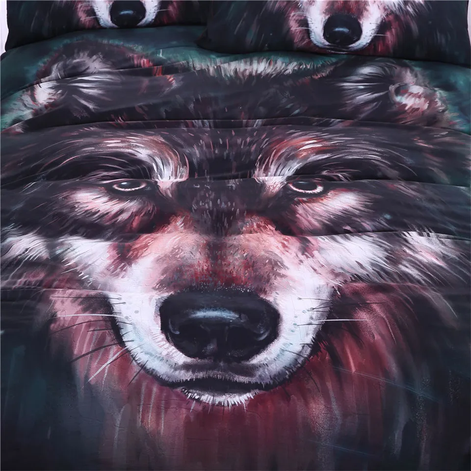 Постельные принадлежности Outlet Cosmic Wolf Комплект постельного белья прослушивание музыки пододеяльник животные пододеяльник красочные хиппи домашний текстиль 3 предмета