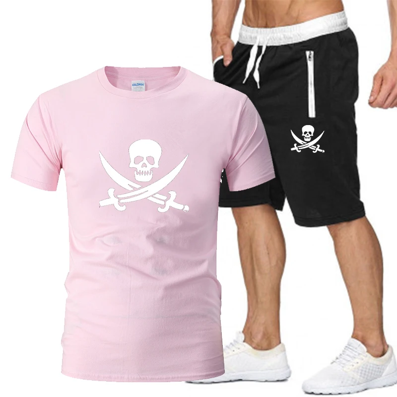 

Футболка и шорты мужские с принтом, из дышащего материала