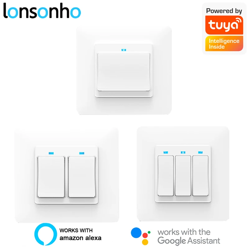 Умный переключатель Lonsonho Tuya с Wi Fi ЕС 1 2 3 кнопки беспроводной пульт дистанционного