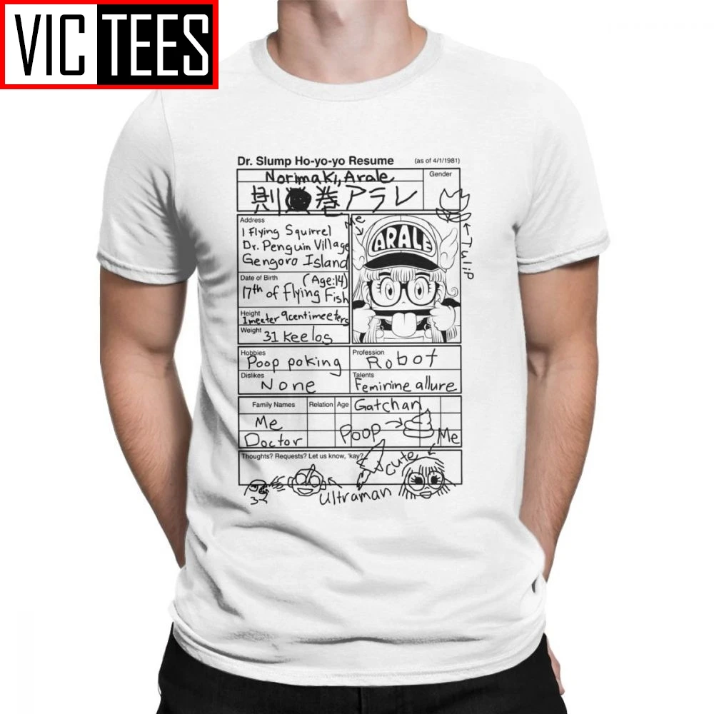Футболка с короткими рукавами для мужчин и детей Dr Slump аниме манга 90s милый робот